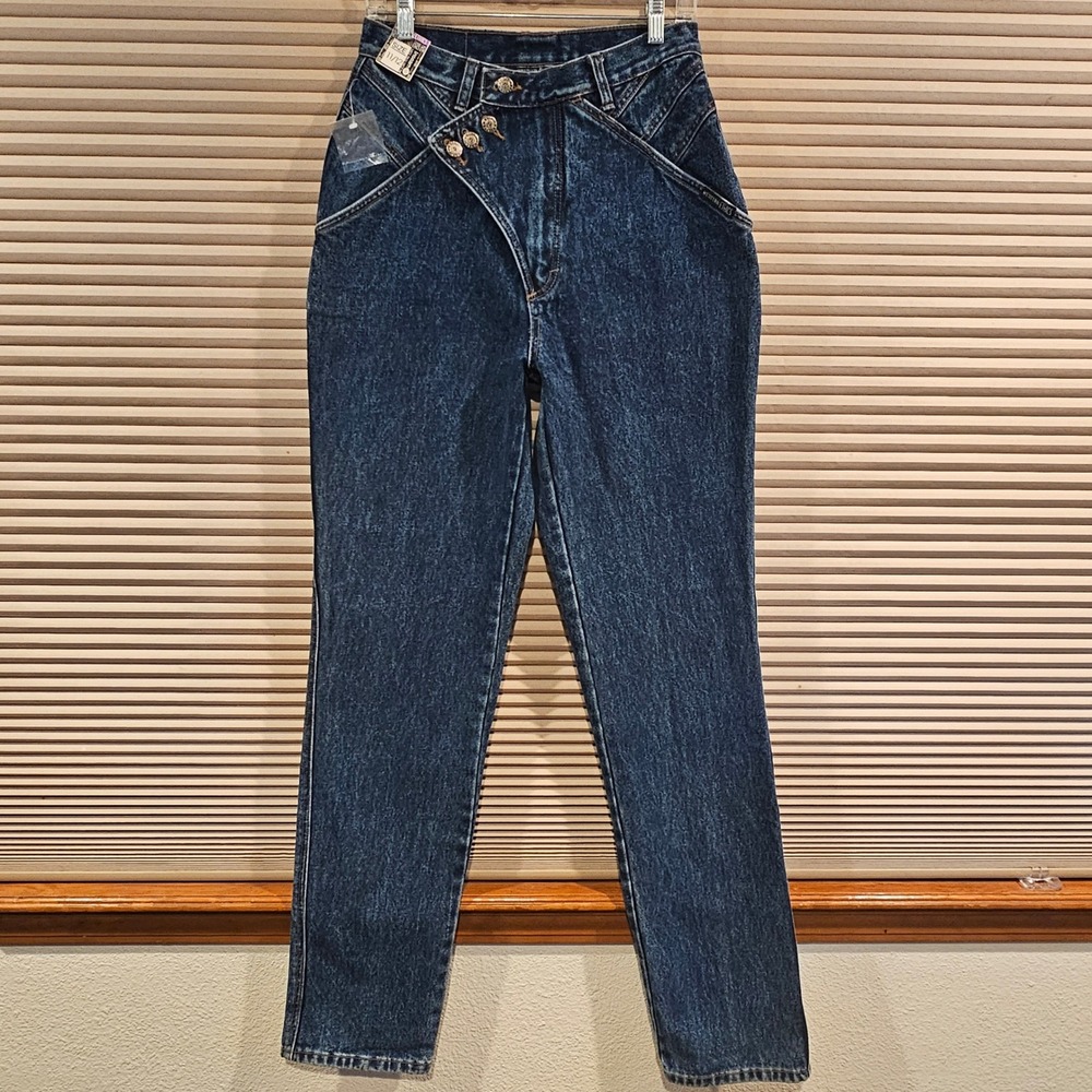 Western‎ Ethics Vintage High Waisted Crossover Button Fly Jeans Deadstock 11/12